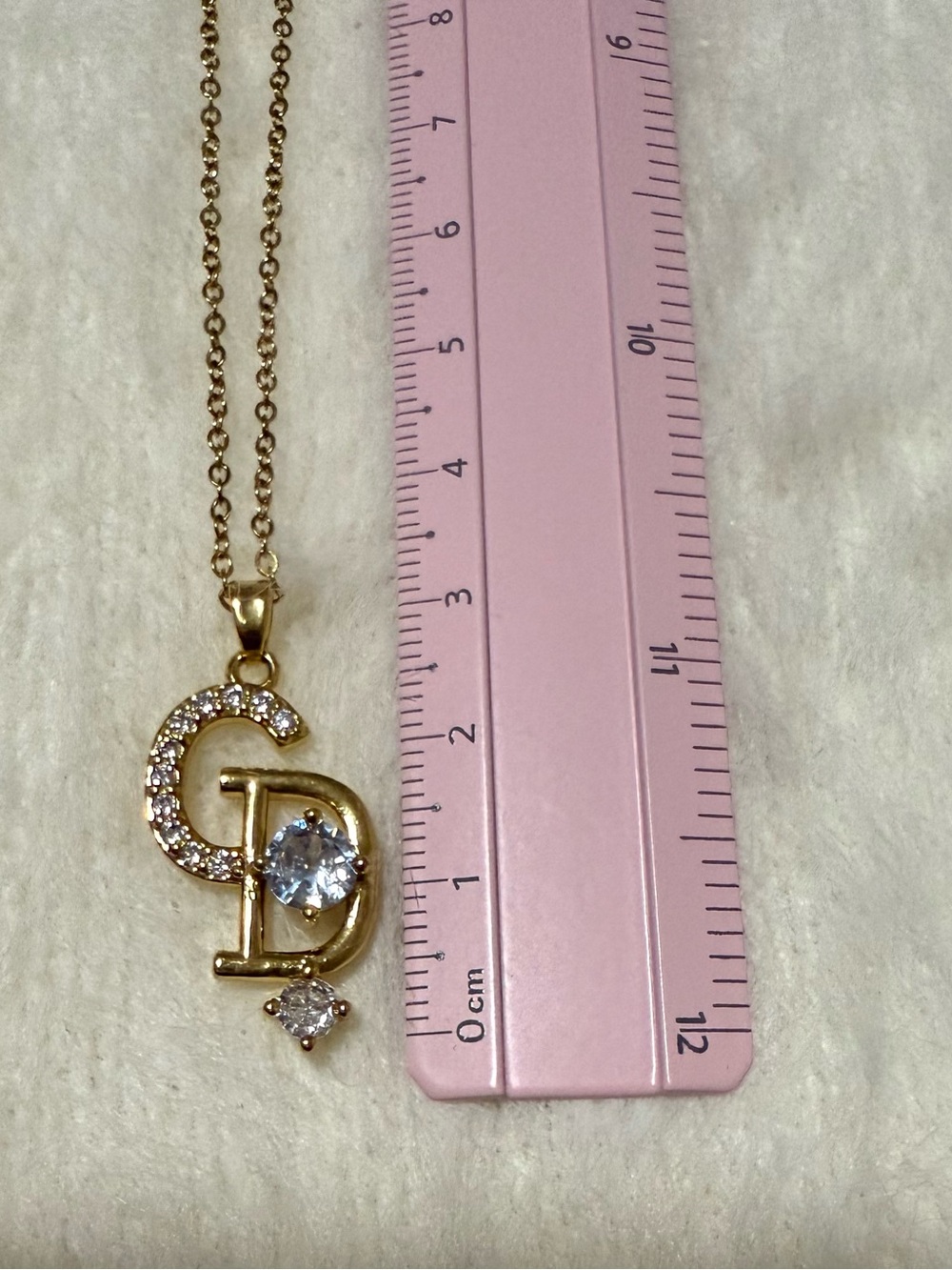 Stunning CD Initial Pendant Necklace in Gold-tone